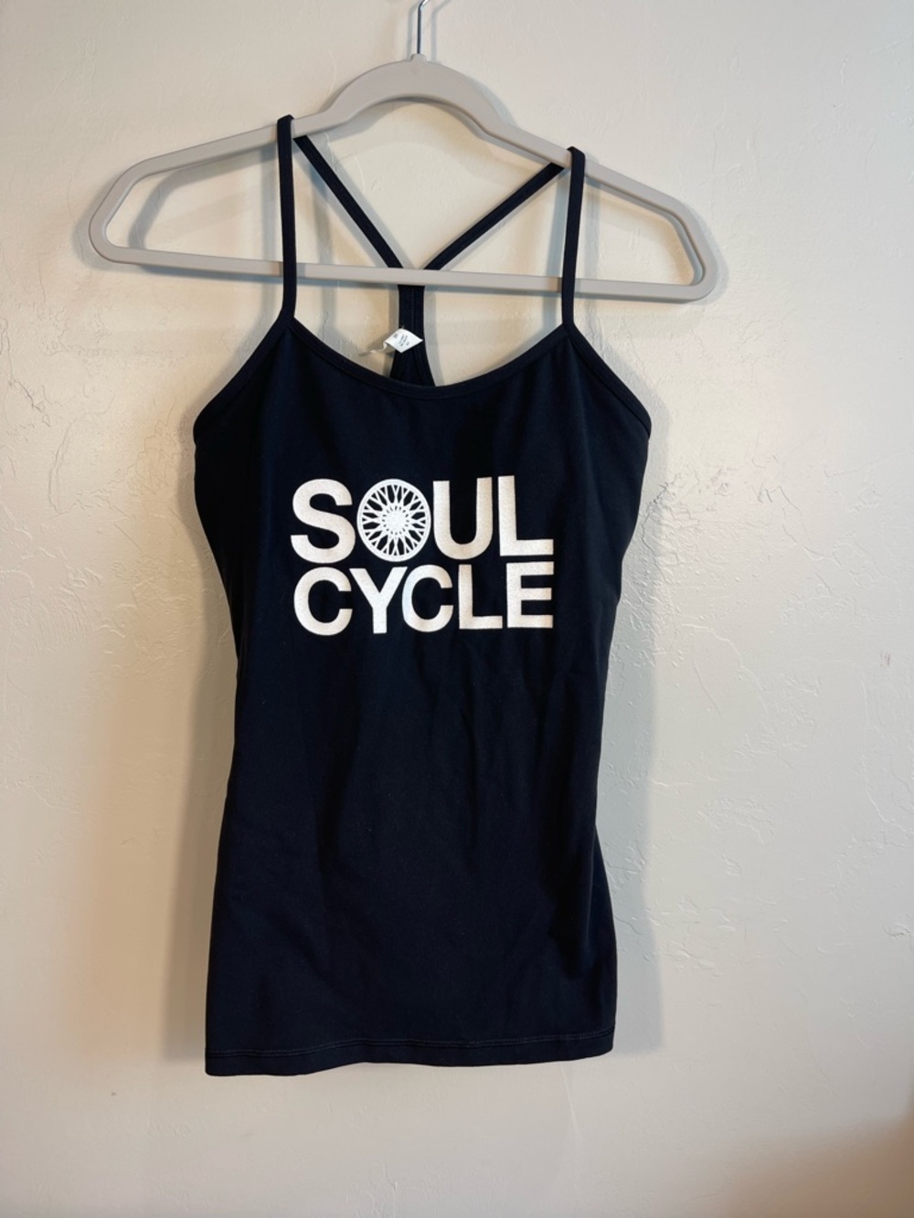 Lululemon x SoulCycle Black Racerback Tank Built In Bra Size 8 Athletic Top